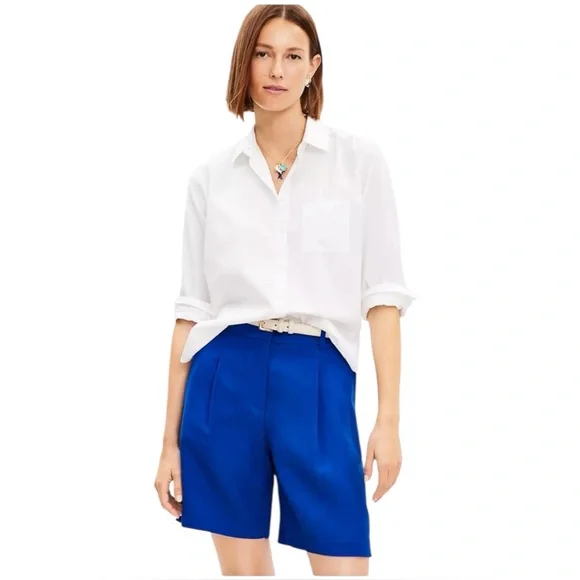 LOFT Shorts Nwt Loft Peyton Shorts In Linen Blend Royal Blue